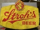 Vtg. Stroh's Beer Sew On Embroidered Patch 7" x 9.5 " Jacket back-Brewery