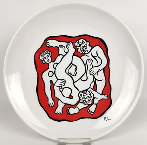 Plate Fernand Léger Acrobats - Porcelain France S.E.A.L 24cm Red Rare - Picture 1 of 12