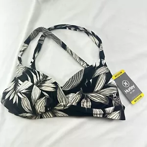 Hurley Antigua Bikini Top Bathing Suit Scattered Palms Swimsuit Strap Adjustable - Picture 1 of 11