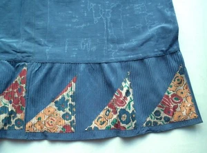 Antique 1910s 1920s women's skirt petticoat underskirt blue Art Deco M 32" Waist - Picture 1 of 24