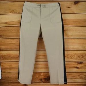 Danskin Now Pant High Rise Womens Size XL Brown Black Side Stripe Zipper Pockets - Picture 1 of 6