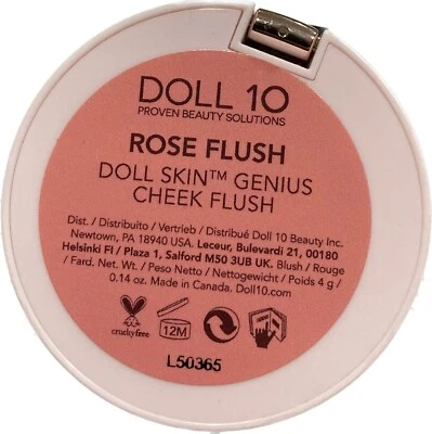 Muñeca 10 Muñeca Piel Genius Cheek Flush ROSE FLUSH Tono Nuevo 4g 0.14 Oz. Compacto Foto 1 de 2
