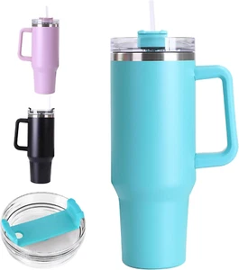 40 Oz Tumbler with Handle and Straw Lid, 100% Leak-Proof Travel Coffee Mug, Stai - Picture 1 of 12