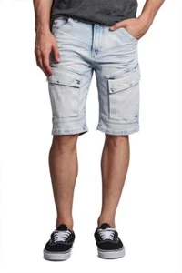 Victorious Men's Casual Special Wash Front Cargo Pocket Denim Shorts DS2016 - Picture 1 of 16