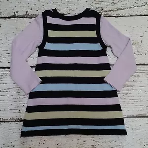 Vestido Suéter a Rayas y Camiseta Púrpura GYMBOREE 3 3T "Petite Mademoiselle" Usado en Excelente Condición - Imagen 1 de 3