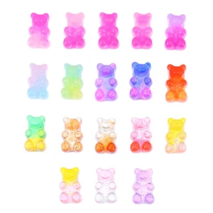 Set of 2 Gelee -Bärenzubehör Süße Anhänger Für Die Schmuckherstellung - Zdjęcie 1 z 12