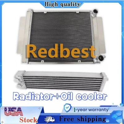 Radiador de aluminio + enfriador de aceite para 69-95 Mazda RX2 RX3 RX4 RX5 RX7 1,1 L 1,3 L 3 filas Foto 1 de 4