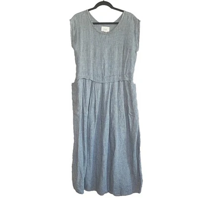 Maxi Vestido De Colección Años 90 LINO Jeanne Engelhart Minimalista Lino Retro Lagenlook Boho S Foto 1 de 4