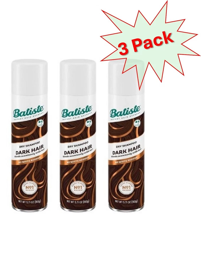 Batiste Instant Hair Refresh Dry Shampoo Dark Hair Hint of Color Formula 3.81 Oz