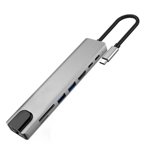 8 in 1 For MacBook Pro Air Multiport USB-C HUB to 4K HDMI USB 3.0 Aux Adapter c - Photo 1/11