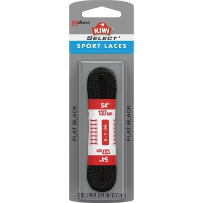 Kiwi Select Deportivo Plano Zapatos Cordones Negro 54" Se Adapta a 6-7 Filas de Ojales Tenis Botas Foto 1 de 4