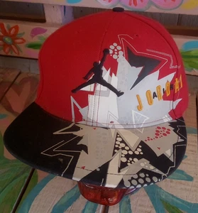 Vintage Air Jordan 23 Graffiti Fitted Ball Cap Size 7 5/8 Embroidered Red Black - Picture 1 of 7