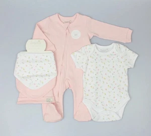 Baby Girls 5pc Floral Gift Set Ages 0-3, 3-6 And 6-9 Months Available - Picture 1 of 2