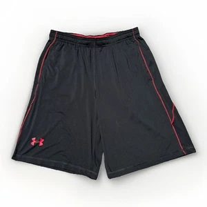 Under Armour pantaloncino uomo taglia large nero e rosso basket cordino 30x10 - Foto 1 di 4