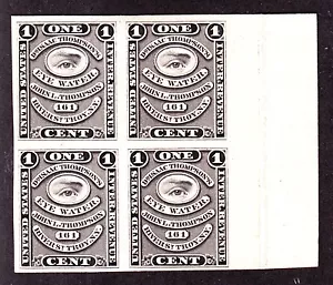 US RS242P3 1c Match and Medicine Block of 4 Plate Proof SCV $320+ - Picture 1 of 2