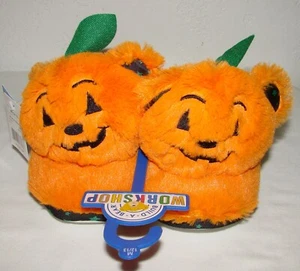 Neu mit Etikett Build a Bear Jungen Mädchen Halloween Kürbis Hausschuhe Größe Medium 12-13 - Bild 1 von 3