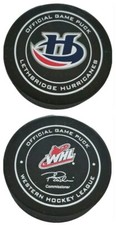 LETHBRIDGE HURRICANES WHL OFFICIAL GAME PUCK PRO-FLEX MFG. MADE IN 🇨🇦 