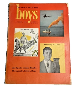 Open Road For Boys August 1946 Magazine Handy Helicopter Millionth Case RARE - Picture 1 of 7