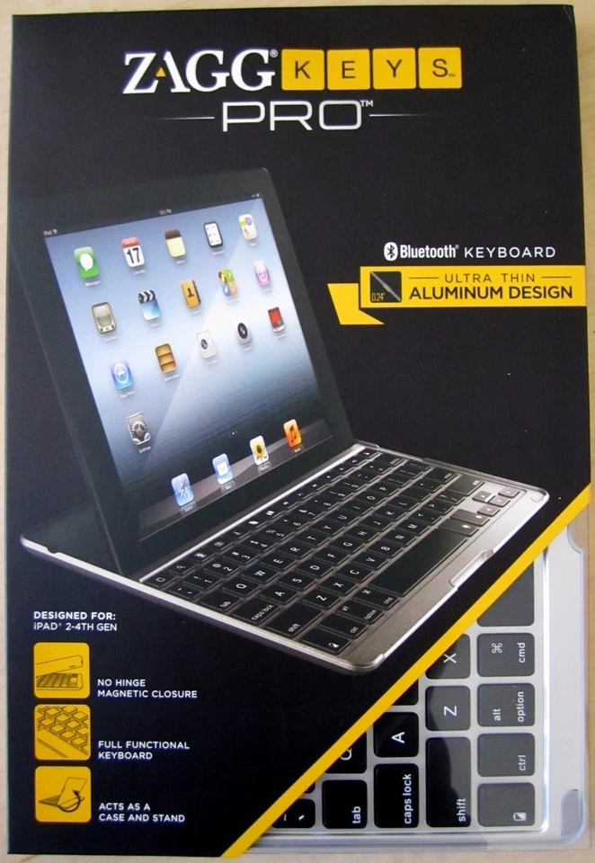 ZAGG Keys PRO Bluetooth Keyboard for iPad 2/3/4 Aluminum w/o Backlight *NIB - Image 1 of 4