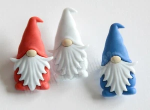 Patriotic Gnomes / Shank Back Craft Embellishments / Americana / USA - Picture 1 of 2