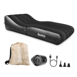 Inflatable Couch with Built in Pump - Upgraded Extra Size Air Lounger Black - Picture 1 of 8