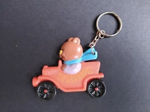 Vintage Rubber Go Grandpa Bear In Car Keyring. - Picture 1 of 1