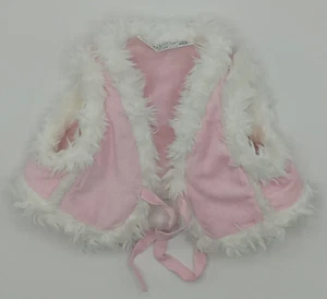 Build a Bear Workshop pastellrosa Wildlederweste mit weißem Kunstfellbesatz BABW - Bild 1 von 5