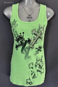 Nueva camiseta sin mangas VOCAL Mujer CRISTAL VERDE BRILLANTE CRUZADA XL Extra Grande - Imagen 1 de 3