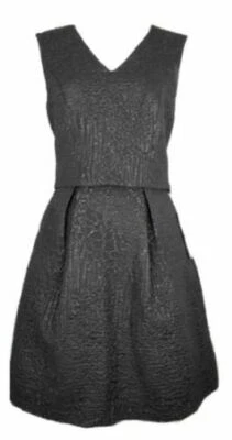 C0 NUEVO CON ETIQUETAS NICOLE MILLER ARTELIER Falda Jacquard Negra Craqueada Talla 2 Top Talla P Conjunto $565 Foto 1 de 4