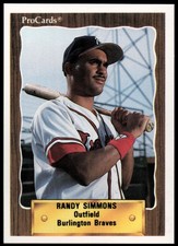 1990 Burlington Braves ProCards #2364 Randy Simmons