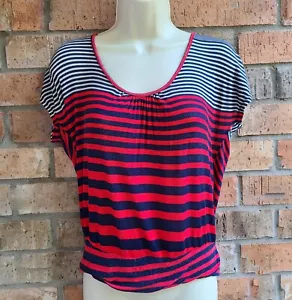 Top donna maglia blusa righe aperto dietro cravatta fiocco dietro taglia L - Foto 1 di 7