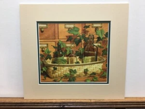 Longaberger Olive Oil Bottles & Bread Basket Ivy Matted Art Print - Picture 1 of 1