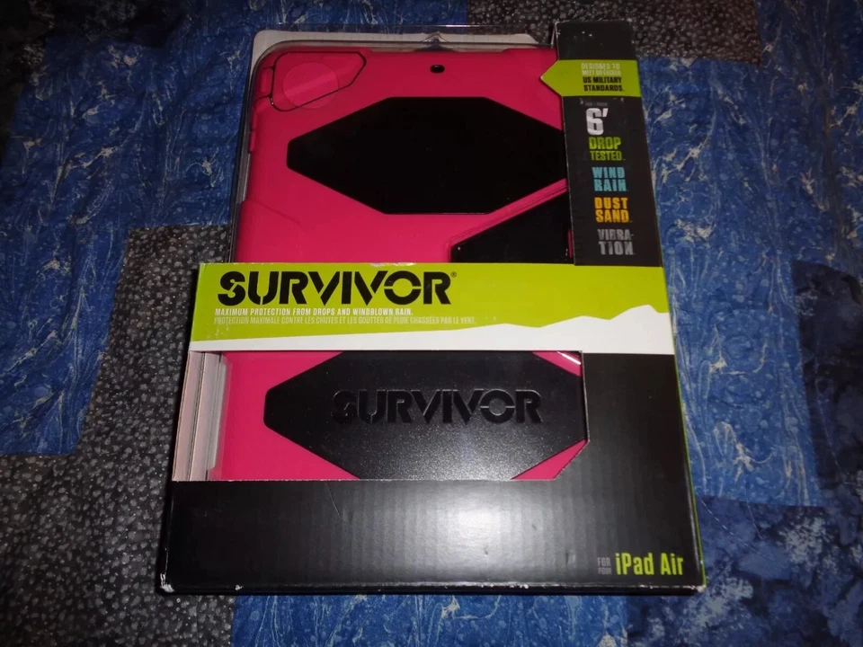 Heavy Duty Griffin Survivor All-Terrain Case with Stand for iPad Air Pink/Black - Image 1 of 4