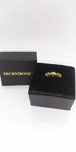HSN Technibond Peridot? 3 Stone Ring Size 8 New Old Stock 925 Sterling Silver - Picture 1 of 8