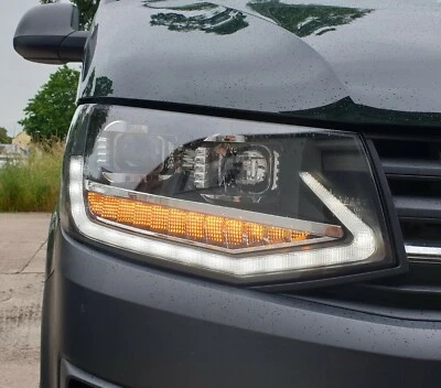 SCHEINWERFER FÜR VW T6 BUS 2015-2019 SCHWARZ LAUFBLINKER DYNAMISCHER BLINKER H7 - Bild 1 von 4