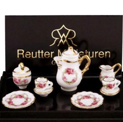 Coffee for 2 Roseband 1.543/6 Reutter Porcelain Dollhouse Miniature - Image 1 of 4