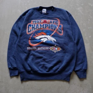 Vintage 1997 NFL Denver Broncos AFC Champions Pro Player Sweater Made in USA - Picture 1 of 4