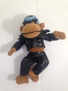 Motorcycle rider biker monkey plush bandana sunglasses faux leather jacket pants - Foto 1 di 5