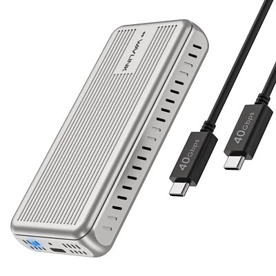Gabinetes Wavlink M.2 Clon de doble bahía 40 Gbps USB4 10 Gbps/20 Gbps NVMe/SATA Foto 1 de 3