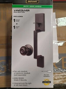 2PACK!! DEFIANT Vancouver Matte Black Entrance Door Handle item 1007769031 NEW - Picture 1 of 1