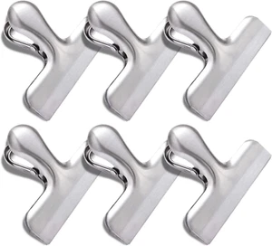 6 Pack Bag Clips, Stainless Steel Chip Clip, Chip Clips Bag Clips Food Clips, Ba - Picture 1 of 12