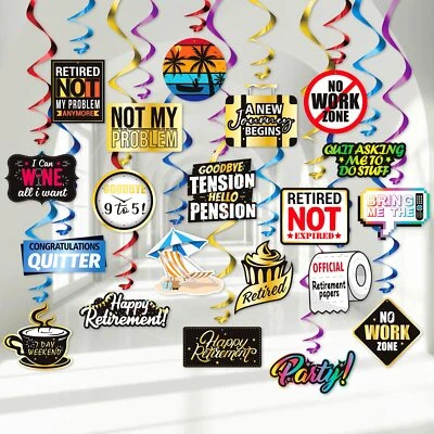 36PCS Retirement Party Decorations Happy Retirement Party Supplies Hanging Sw... - Image 1 of 4