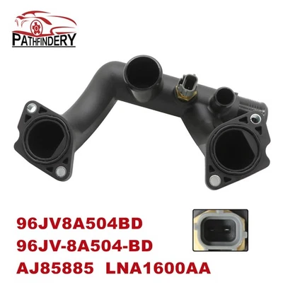 Cubierta termostato tubo de salida + sensor para Jaguar Vanden Plas XJ8 XK8 96JV-8A504-BD Foto 1 de 4