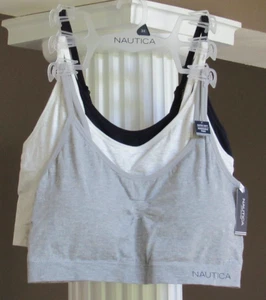 NAUTICA 3 SOFT LOUNGE BRA'S Removable Pads Adjustable Straps Size 1X NWT $54 - Picture 1 of 4