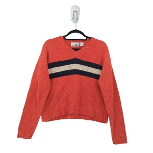 Maglione Paul Harris Design donna M arancione righe confetti maglia pullover vintage - Foto 1 di 6