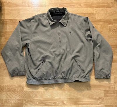  Chaqueta Pullover Ashworth Vintage 1/4 Cremallera Negra/Gris XL Hecha en EE. UU. Foto 1 de 4