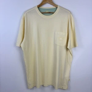 Tommy Bahama Relax Pima Cotton Pocket Logo Embroidered Yellow Large T-Shirt - Picture 1 of 5