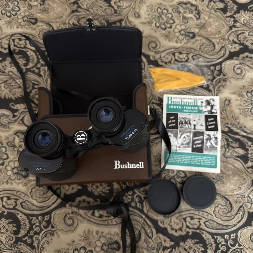 VTG Bushnell Insta-Focus Explorer 10x50 Binoculars Japan 7° w/ Case Clean Optics - Image 1 of 4