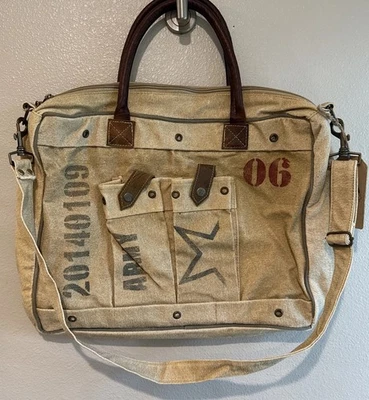 Новый с Ярлыками The Barrel Shack Jordan холст сумка с короткими ручками армии военного стиля $315 - Изображение 1 из 4