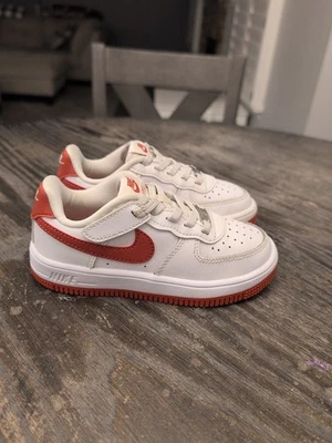 Nike Air Force 1 Low EasyOn "Blanco/Rojo Dragón" Niños Talla 11c Foto 1 de 4